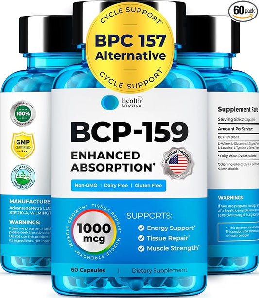 BCP-159 Capsules - Cycle Support & Muscle Recovery & Post Workout Recovery Supplement & Nac Supplement | Research Proven Quality | 60 Oral Capsules (1 Pack)