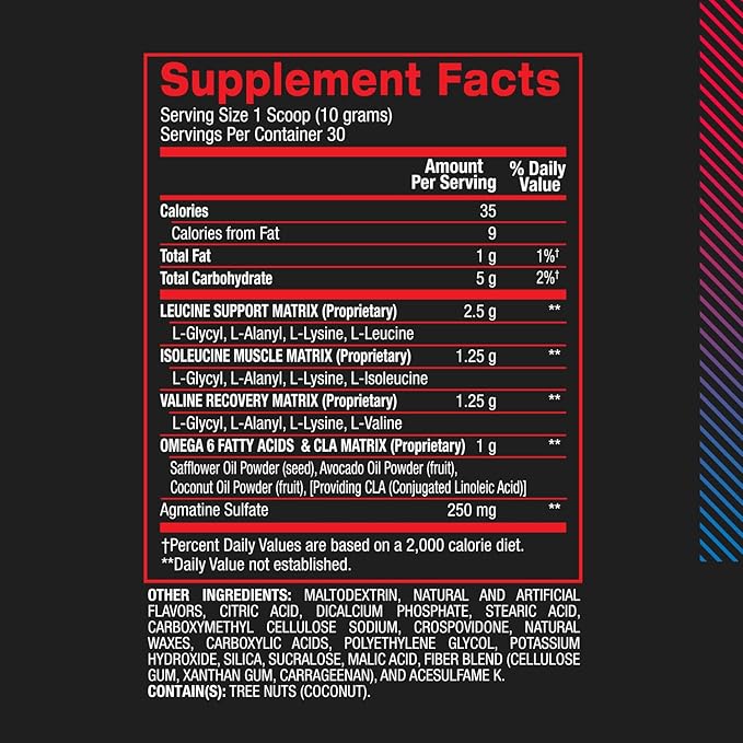 BPI Sports Best BCAA - The Building Blocks of Protein and Muscle - Post-Workout Recovery - Weight Loss Support - Rainbow Ice, 30 Servings, 300 g