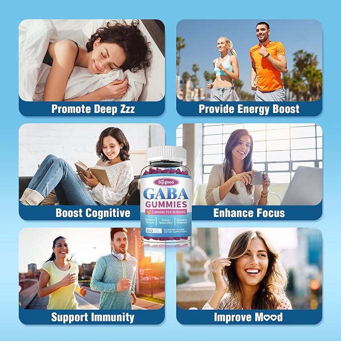 2 Pack GABA Gummies for Adults, Relaxation, Zzz & Mood – Sugar-Free Calm Gummies with L-Theanine, 5-HTP, Vitamin D3 – Natural Zzz Support, GABA Supplements for Kids, 120 Count