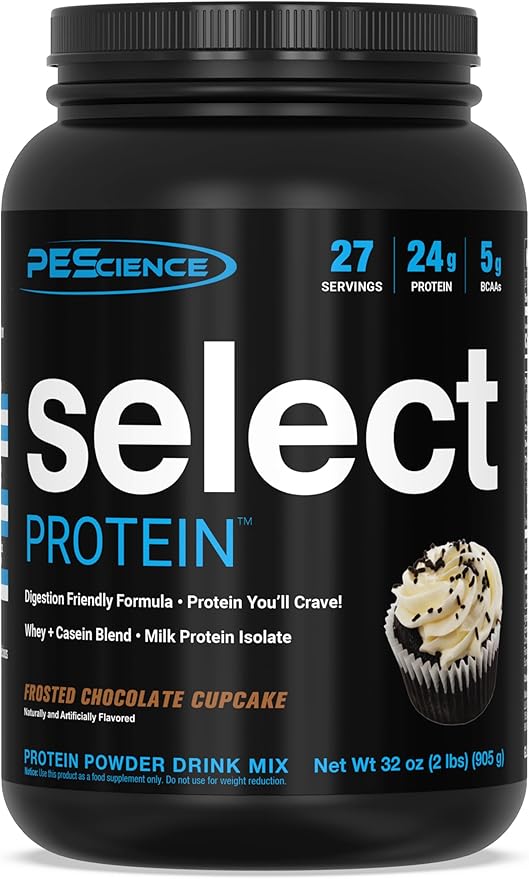 PEScience Select Low Carb Protein Powder, Chocolate Cupcake, 27 Serving, Whey and Casein Blend, Keto Friendly, Gluten Free, Best Tasting, Clean Isolate for Women and Men