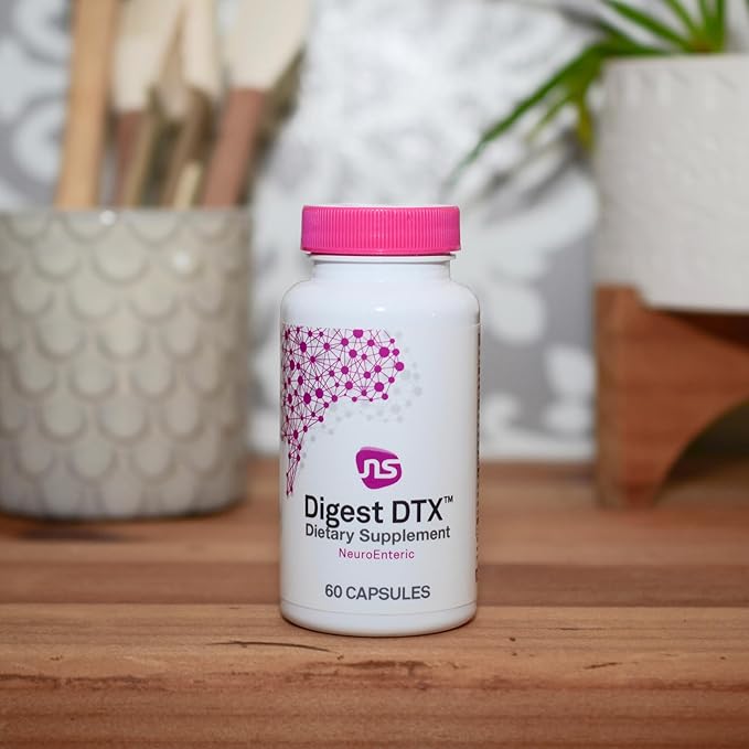 NeuroScience Digest DTX Gut Supplement with Digestive Enzymes for Men & Women + Apple Cider Vegar & Zinc Carnosine - Promote Healthy Gut Detox, Immune Support & Digestive Health (60 Capsules)
