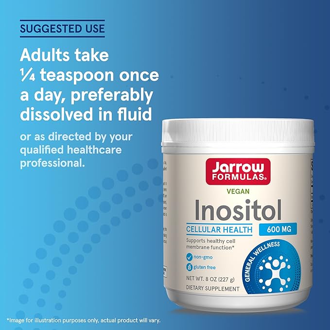 Jarrow Formulas Inositol 600 mg, Dietary Supplement for Cellular Health Support, 8 oz Powder, Approximately 378 Day Supply