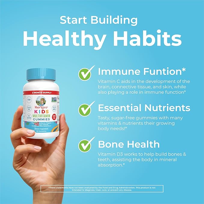 MaryRuth Organics Kids Vitamins | Multi | Sugar Free | 2 Month Supply | Kids Multivitamin Gummies for Ages 2+ | Vegan | Only 1 Gummy a Day | 60 Count
