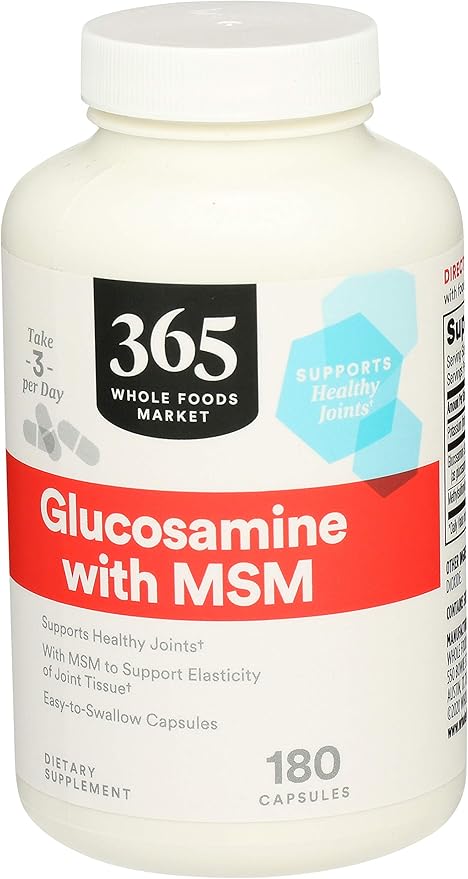 365 by Whole Foods Market, Glucosamine with MSM, 180 Capsules (Pack of 2)
