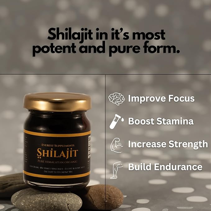Shilajit Pure Himalayan Organic Shilajit Resin - Shilajit for Men - Gold Grade 500 mg Maximum Potency - 85 Trace Minerals & Fulvic and Humic Acid for Energy Immune Support, 30 Grams
