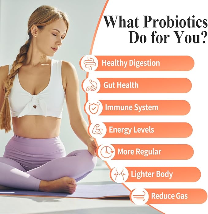 300 Billion CFU Probiotics - Probiotics for Women and Men, 12 Probiotic Strains Plus Prebiotic, for Immune & Digestive, Gut Health, Gas Bloating, Shelf Stable - 60 Caps