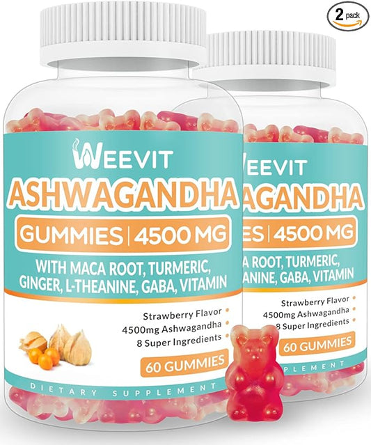 Ashwagandha Gummies with Vitamin D for Women & Men, Ashwagandha Gummy with Maca Root Powder | Organic Ashwa Gummies for Boost Energy