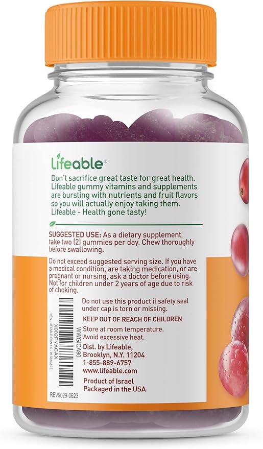Lifeable Iron with Vitamin C + Glucose, Gummies Bundle - Great Tasting, Vitamin Supplement, Gluten Free, GMO Free, Chewable Gummy