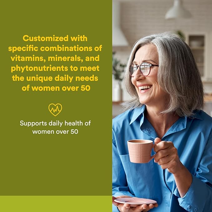 Natural Factors Whole Earth & Sea Women's 50+ Multivitamin & Mineral, 1 Serving Contains Nutrition Equivalent to ½ lb of Veggies, 60 Tablets