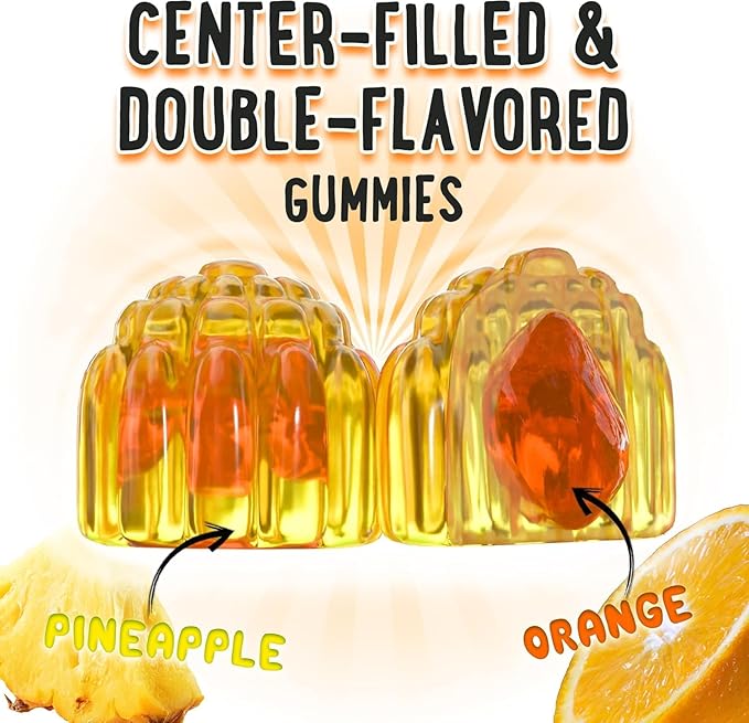 Center-Filled Magnesium Glycinate Gummies 400MG - High Absorption for Kids, Teens & Adults - Supplement for Sleep, Calm & Muscle Relaxation with B6 & D3 - Gluten Free & Vegan Friendly - 120 Count