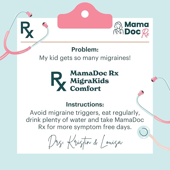MigraKids Comfort | Riboflavin, Magnesium & CoEnzyme Q10 | Pediatric Science-Backed Migraine Support | Kids and Teens, Ages 6+ | 120 Capsules