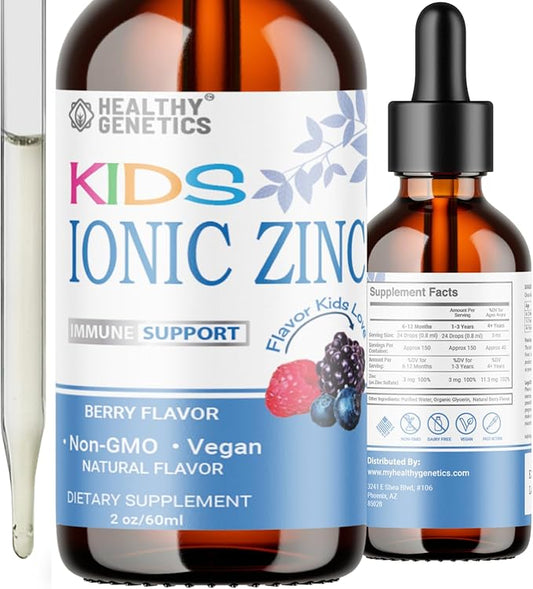 Ionic Liquid Zinc Drops for Kids | 30 Day Supply | Zinc Sulfate | Immunity, Mood, Brain Thyroid | 2 Oz