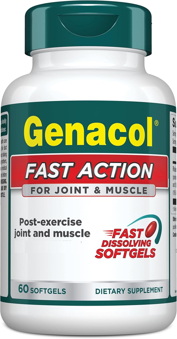 Genacol Fast Action Natural Formula with Curcumin, Boswellia & Black Sesame Oil | All-Natura | Non-GMO | 60 Fast Dissolving Softgels