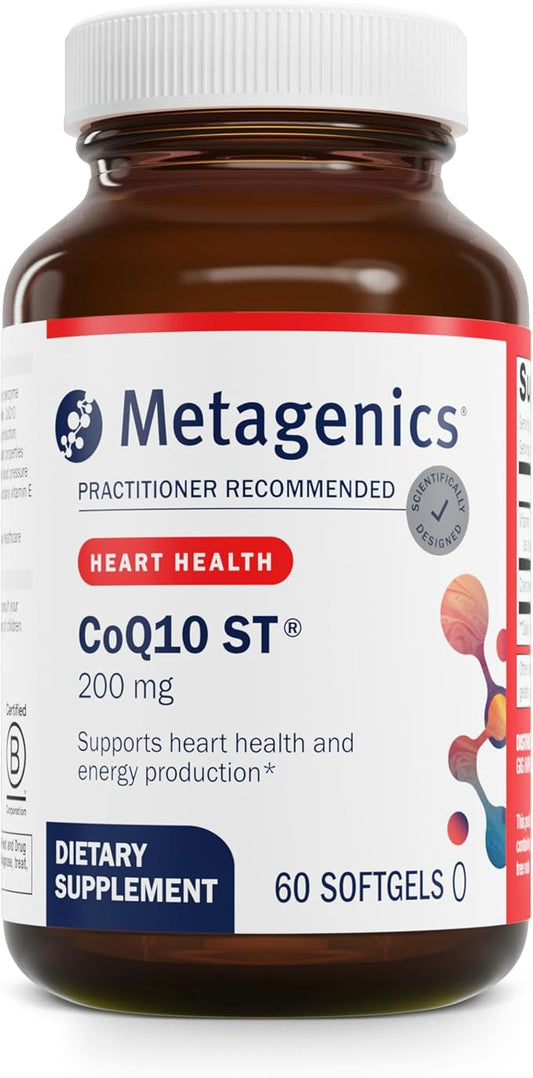 Metagenics CoQ10 ST-200, Highly Absorbable 200 mg Coenzyme Q10 Supplement to Help Support Energy Production and Cardiovascular Function - 60 Count