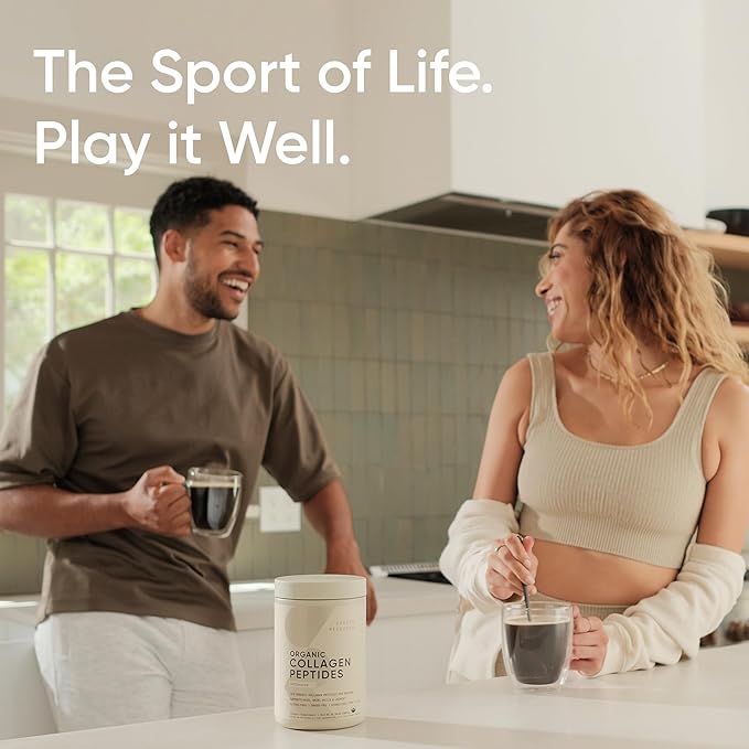 Sports Research® Organic Collagen Peptides (Dark Chocolate) - Hydrolyzed Type I & III Collagen Protein Powder with Amino Acids - USDA Organic, Gluten Free, Sustainably Sourced - 30 Servings