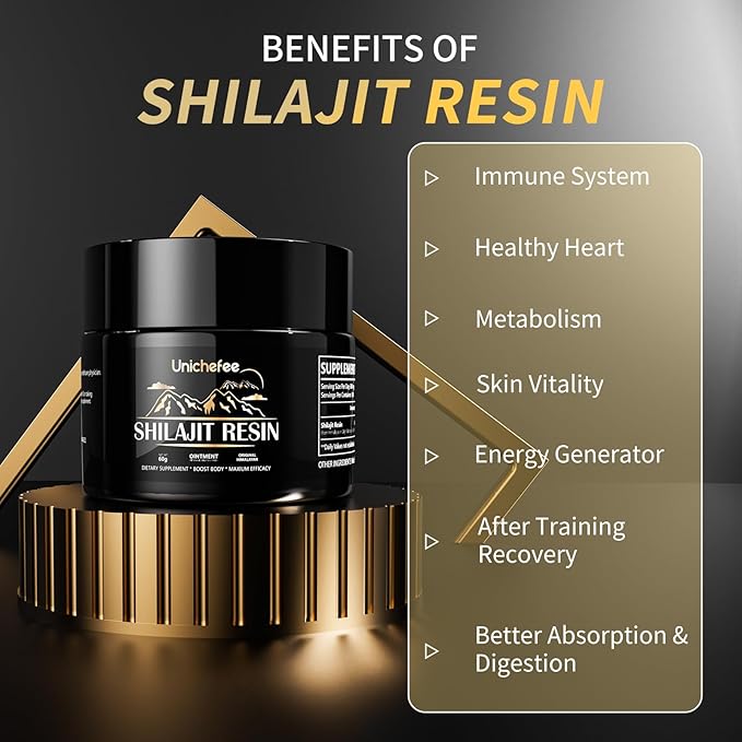 60g Shilajit Resin Pure Himalayan Organic 100% Shilajit Natural Resin Mineral Supplements for Men/Women, with 85+ Trace Minerals & Fulvic Acid for Energy