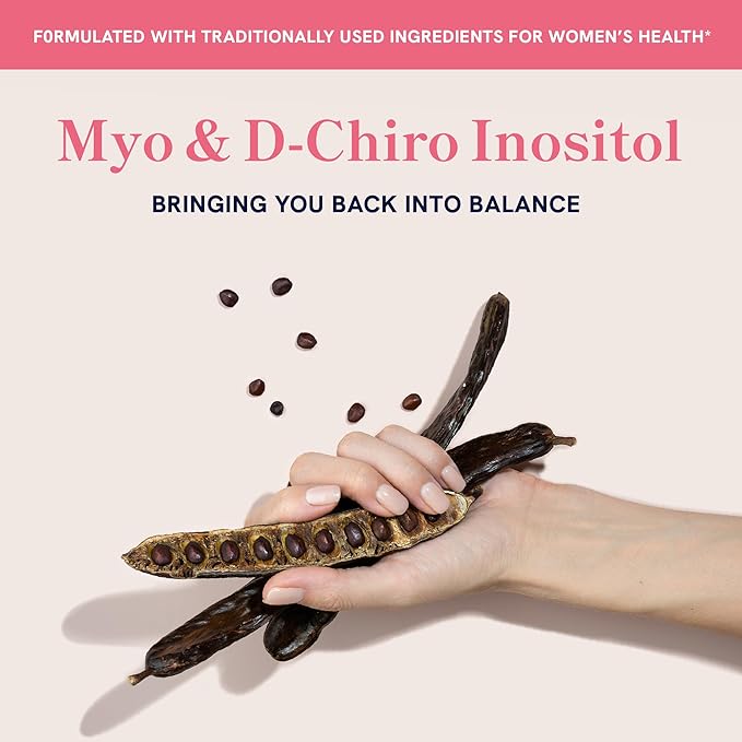 Myo-Inositol & D-Chiro Inositol Powder | Hormone Balance for Women | Ideal 40:1 Ratio | Myo 2000mg, D Chiro 50mg | Regulate Menstrual Cycle and Support Ovarian Health | 60 Servings, 4.34 oz.