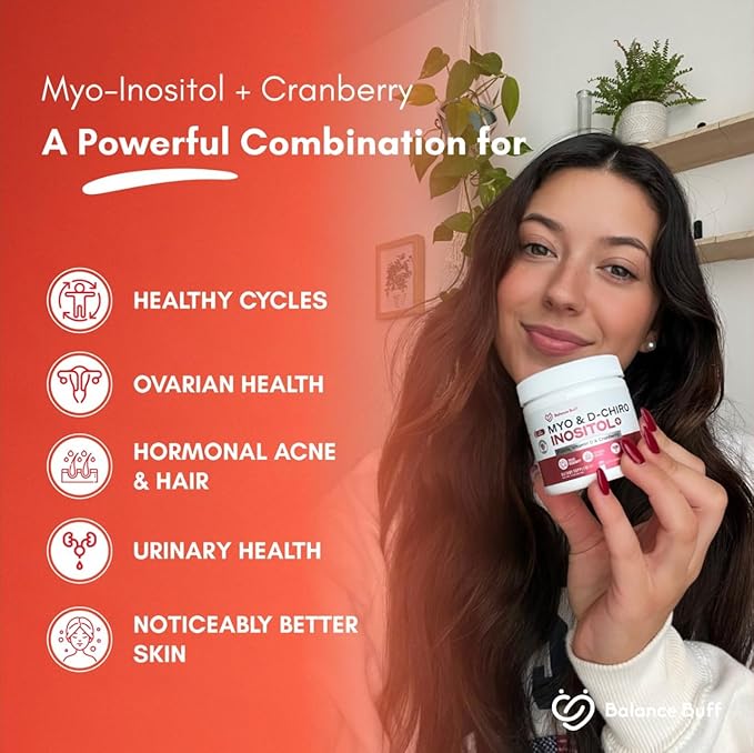 Inositol Supplement For Women | Myo-Inositol & D- Chiro Inositol Powder with Folate, Vitamin D, Cranberry | Supports Women's Health, Fertility & Hormones | Ideal 40:1 Ratio | - Powder - 30 Day supply