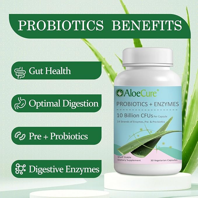 AloeCure Organic Aloe Vera Capsules Pack - 3 Pieces - Melatonin + Collagen, Aloe Vera Capsules, Probiotic + Enzyme