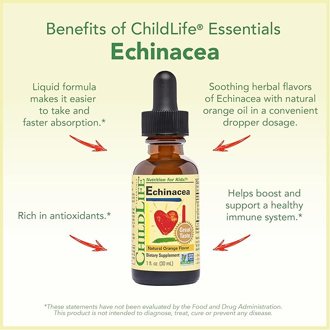 CHILDLIFE ESSENTIALS Immune Support 4-Pack - Liquid Vitamins & Minerals for Kids, Infants, Toddlers - Includes Vitamin D3, Vitamin C, First Defense, Echinacea