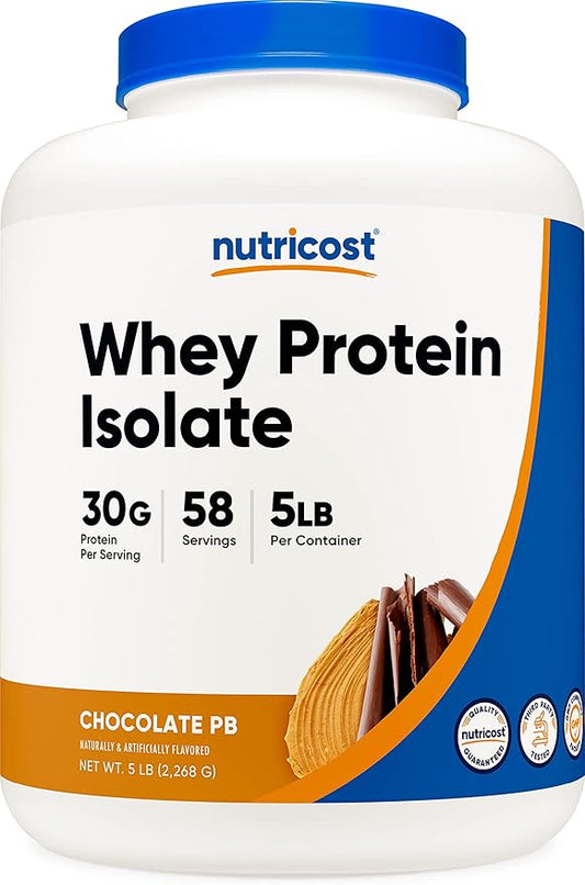 Nutricost Whey Protein Isolate (Chocolate Peanut Butter, 5 Pound) Protein Powder