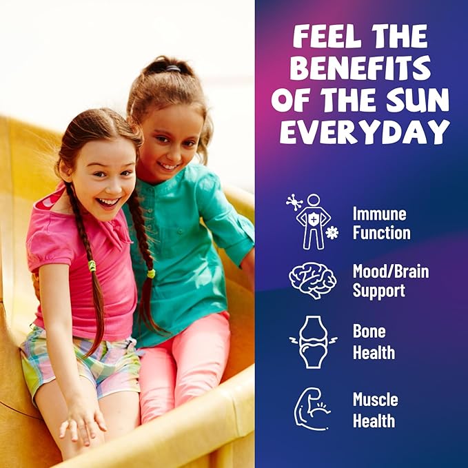 Vitamin D3 K2 Drops for Kids - Liquid Supplement with Magnesium for Calcium Absorption, Joint Health, Teeth & Heart - Non-GMO, Vegan, Orange, 2 Fl Oz - Kids Ages 4+