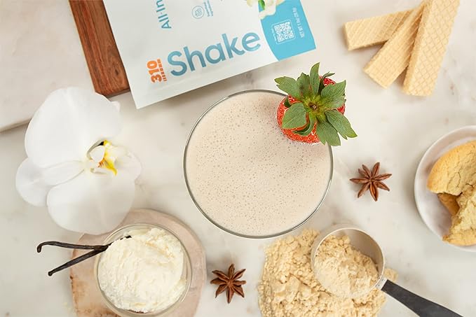 310 Nutrition – All-In-One Meal Replacement Shake - New Formula with Fiber Rich Vegan Superfood Blend - Natural Sweeteners - Low Carb Shake, Keto & Paleo Friendly - Gluten Free - 26 Essential Vitamins & Minerals - Variety Shake Box - Vanilla Crème