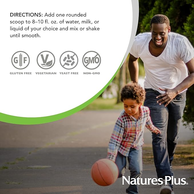 Natures Plus SPIRU-TEIN Junior, Chocolate - 1 lb - Plant-Based Protein Powder Shake for Kids - Gluten Free & Vegetarian - 15 Servings