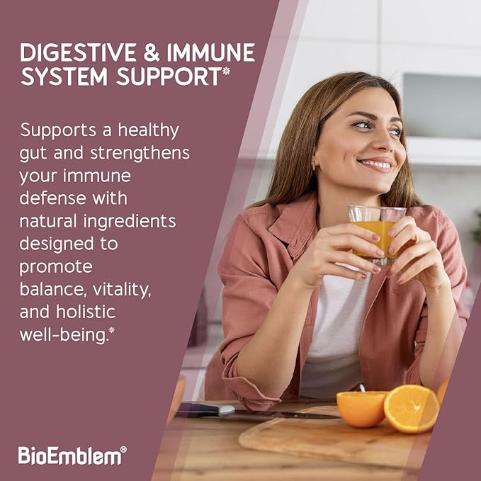 BioEmblem Probiotics for Women & Men – 55 Billion CFU | 11 Strains with Prebiotics & Postbiotics | Jerusalem Artichoke & Inulin | Digestive & Immune Support, Nutrient Absorption | Non-GMO,45 Capsules