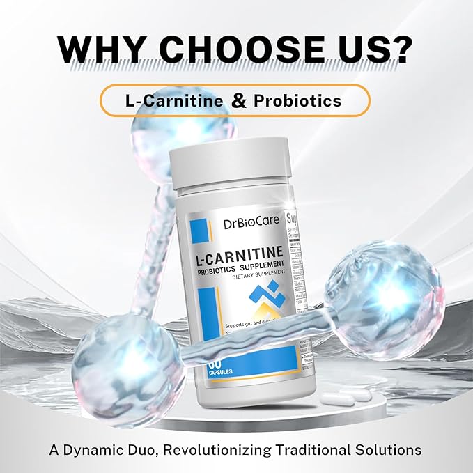L-Carnitine Probiotics Supplement, Contains L-Carnitine, Probiotics, Green Coffee Powder, Yerha Mate Extract, Garcinia Cambogia Extract, Vitamin B Complex, Vitamin A, Vitamin C 60 Capsules