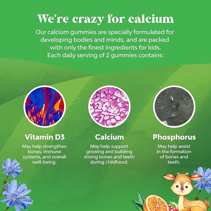 Natures Craft Tasty Kids Calcium Gummies - Vitamin D & Calcium Gummies for Children - Vitamin with & D for Muscle Bone Development Gelatin-Free Kosher Childrens 30ct (2 Pack)