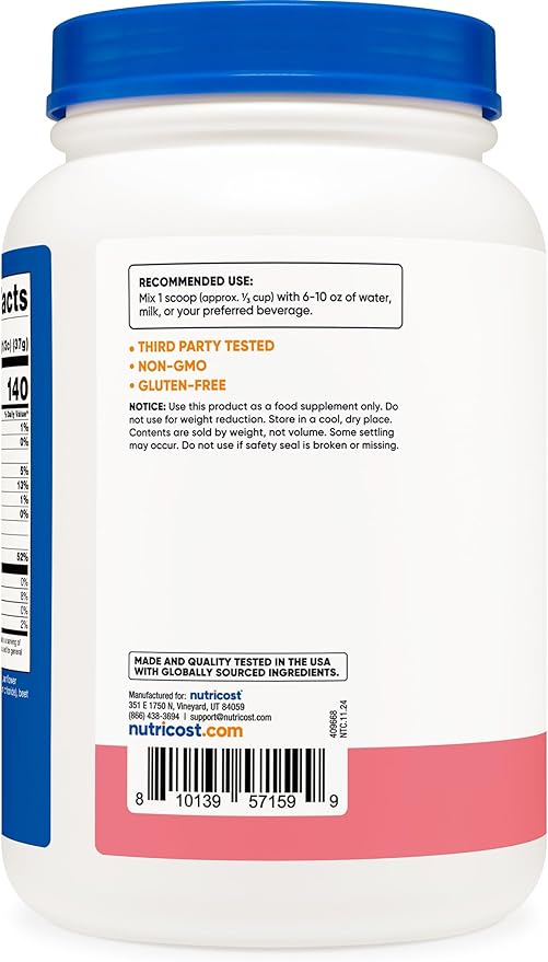 Nutricost Whey Protein Isolate (Strawberry Milkshake) 2LBS