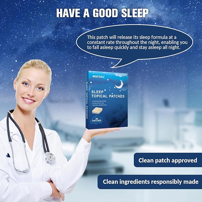 Sleep Patches for Adults Extra Strength Clinically-Studied L-Theanine + Magnesium Glycinate + Tart Cherry,8-Hour Time Release Technology for Deeper-(60 Patches-1pack)
