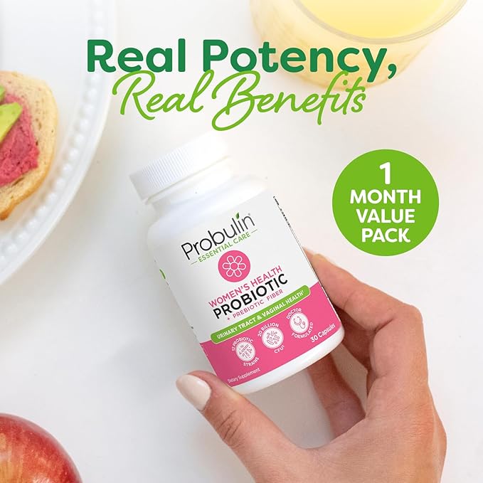 Probulin Womens Probiotic - Vaginal, UT, Gut & Immune Health with Lactobacillus Reuteri - 20 Billion CFU, 12 Probiotic Strains & Prebiotics - 30 Vegan, Gluten Free Capsules for Whole-Body Wellness