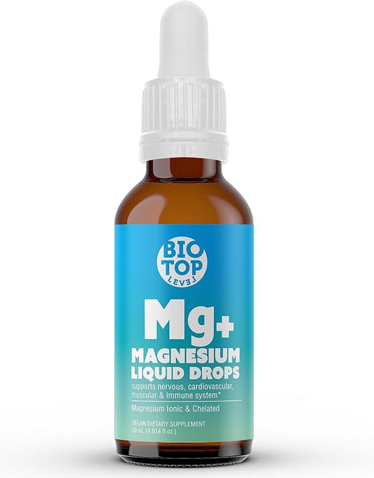 Magnesium Citrate & Gluconate Liquid Supplement. Nervous, Cardiovascular, Muscular & Immune System Support. 30 Day Supply, Vegan, Non-GMO, Gluten-Free, Unflavored