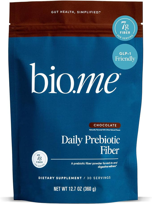 Daily Prebiotic Fiber Chocolate - Fiber Supplement Powder for Digestive Health & Gut Health - Fiber Powder Prebiotics, Non-GMO, Gluten & Sugar Free Soluble Fibre Supplements-30 Servings