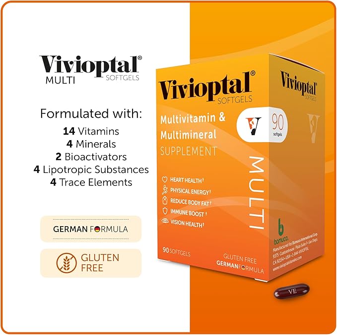 Vivioptal Multi, 90 Softgels, Multivitamin & Multimineral, Gluten Free, German Formula