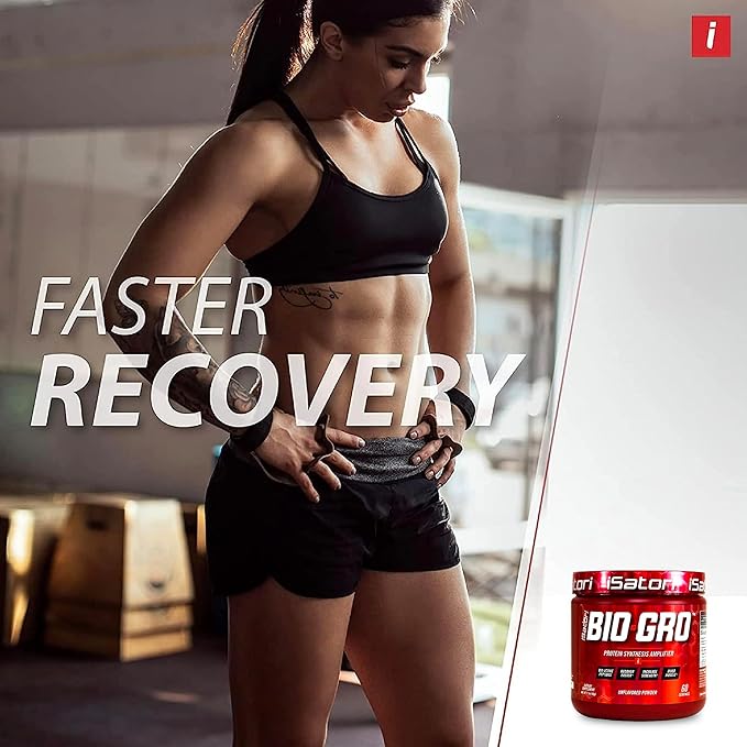 iSatori BIO-GRO Protein Synthesis Amplifier, for Muscle Recovery & Growth, Enhanced Stimulant Free Pre Workout & Colostrum Supplement with Bio-Active Peptides- Unflavored (60 Servings)