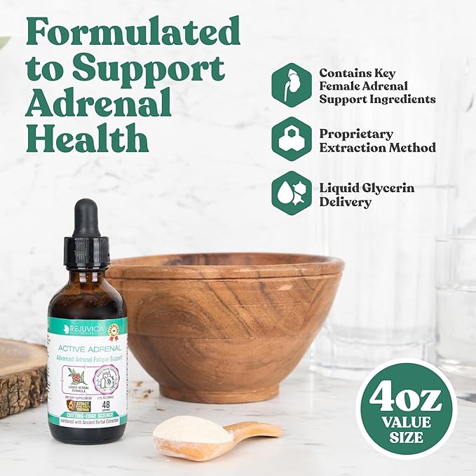 Active Adrenal - Advanced Adrenal Support Tincture - Liquid Delivery for Better Absorption - Ashwagandha, B-Vitamins, Magnesium and More