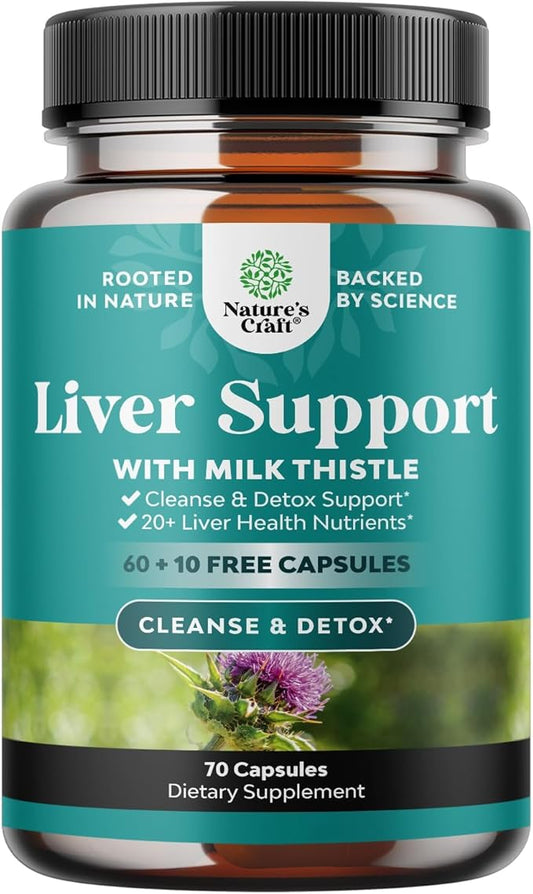 Liver Cleanse and Detox & Repair Formula - Herbal Liver Support Supplement with Milk Thistle Dandelion Root & Artichoke Extract for Liver Health - Silymarin Milk Thistle Liver Detox Capsules