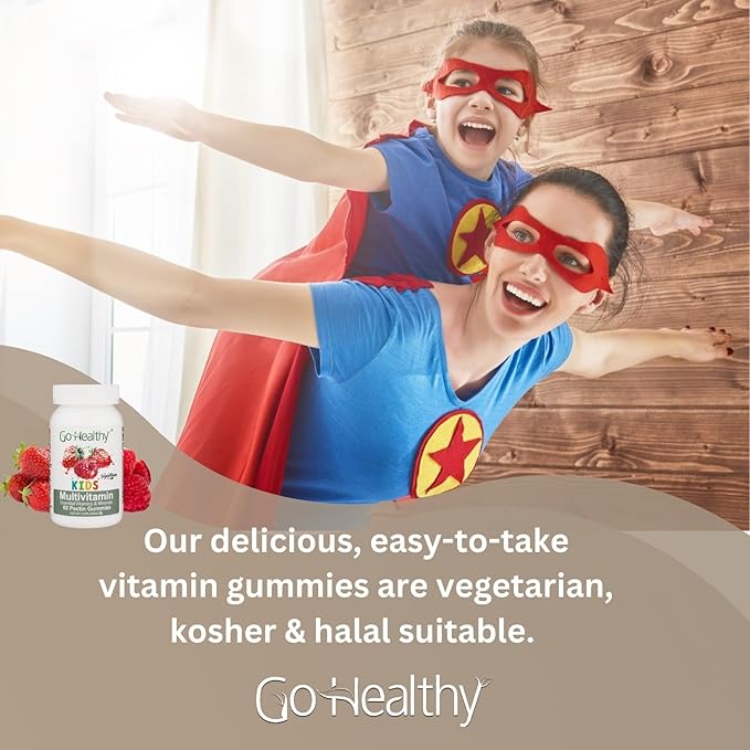 Go Healthy Multivitamin Gummies (1 Bottle) and Vitamin C Gummies (1 Bottle) for Kids, Toddlers, Vegetarian, Kosher & Halal, Gluten Free, Non-GMO Bundle