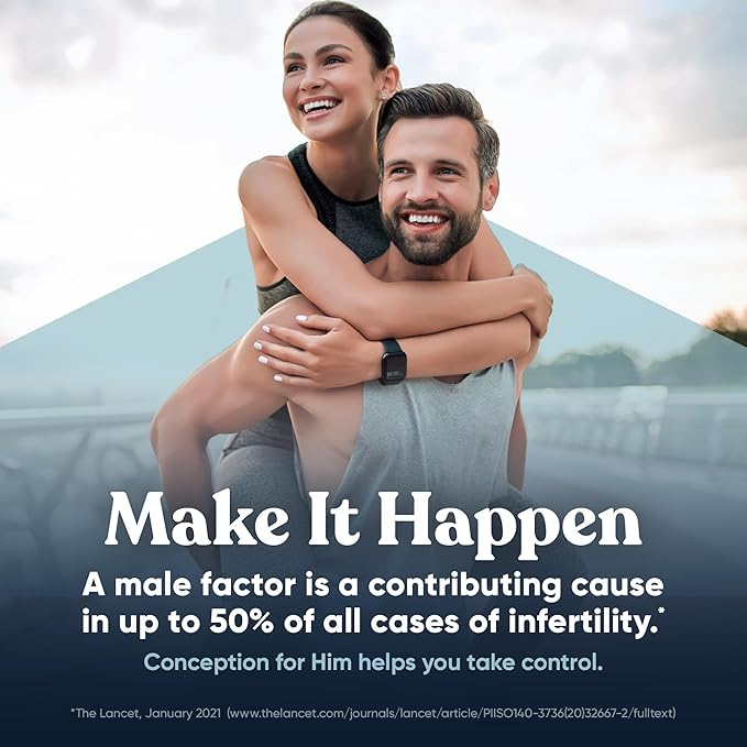 Conception For Him – Fertility Supplements for Men, Male Fertility Booster & Prenatal – Optimal Sperm Count, Motility Strength – Ashwagandha, Folate Folic Acid,Magnesium & Zinc – 60 Veg Soft Capsules