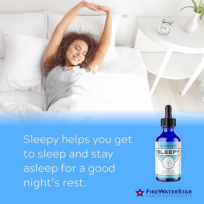 FWS Sleepy - Liquid Melatonin with Magnesium, L-Theanine - Natural Sleep Aid - Fast Acting Liquid Drops - Helps You Get to Sleep and Stay Asleep for a Good Night's Rest - Adults, Teens, Kids