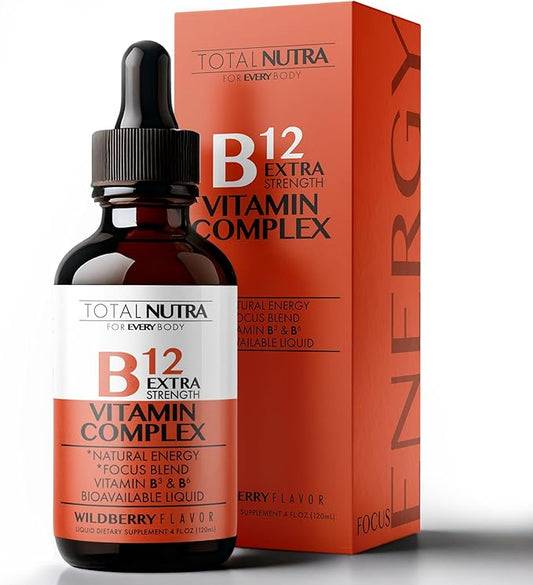 Extra Strength Liquid B12 Vitamin Drops- Vitamins B12, B6, B3- Vegan and Non GMO- Instant Energy, Focus & Metabolism Support with Green Tea, Carnitine & Ginkgo Biloba- Alternative to B Complex Capsule