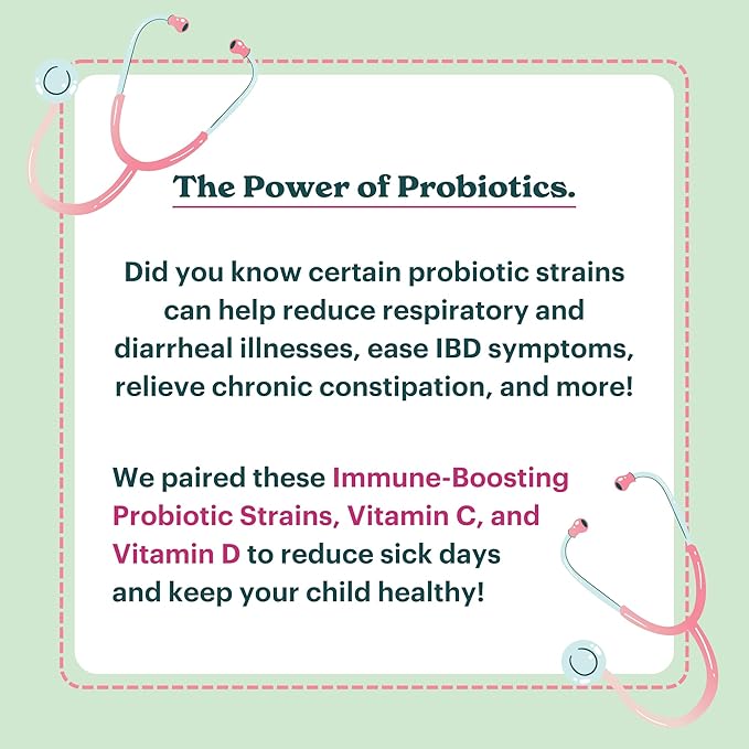 Certified Organic Kids & Teens Probiotic Immune Defense - 5 Billion CFUs | Sugar Free, Vegan, Gluten-Free | 14 Probiotic Strains, Prebiotics, Vitamin C & D | 30 Chewable Tablets, Ages 4+