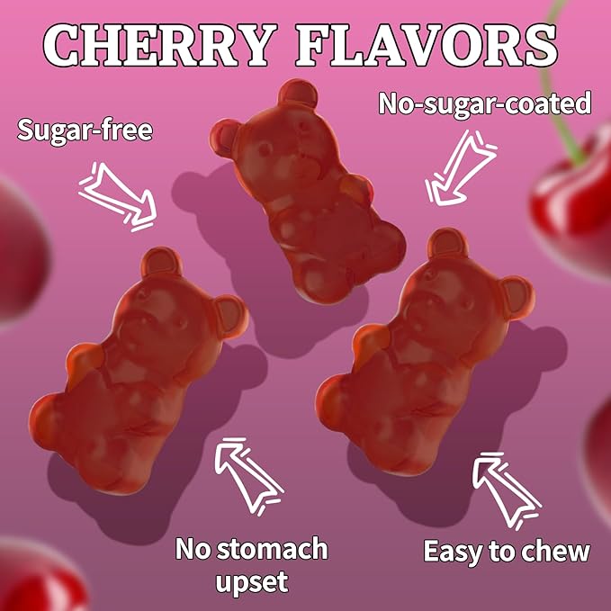 Tart Cherry Iron Supplement for Women & Men, Iron Gummies with Calcium, Zinc, Folate & Vitamin C & B12 for Immune Support, (60 Count) - Sugar Free,Vegan (Mothers Day Gifts for Mom)