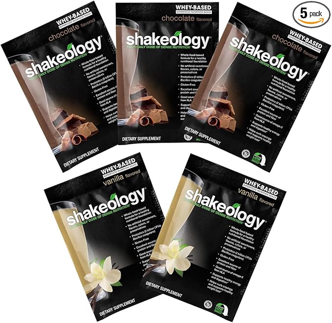 Shakeology Sampler Pack Whey Protein Powder, Gluten Free Superfood Protein Shake with Supergreens, Probiotics for Gut Health, Adaptogens, Vitamins, 16g Plant Protein per Serving