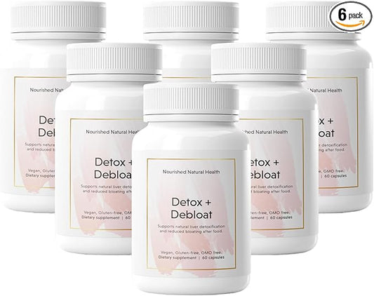 Nourished Natural Health Detox + Debloat - Milk Thistle & Dandelion Root Vegan Supplement for Women - Bloating Relief & Digestion Support - 360 Capsules