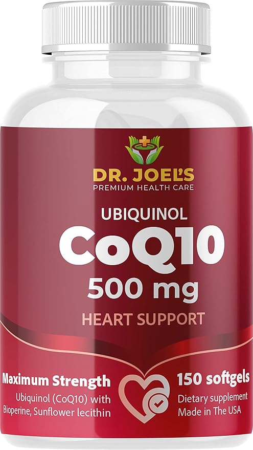 Dr. JOEL'S MOM NUTRIX Physician Recommended COQ10 500 mg - Maximum Potency & Absorption - Immune Support - 150 Softgels - Made in The USA