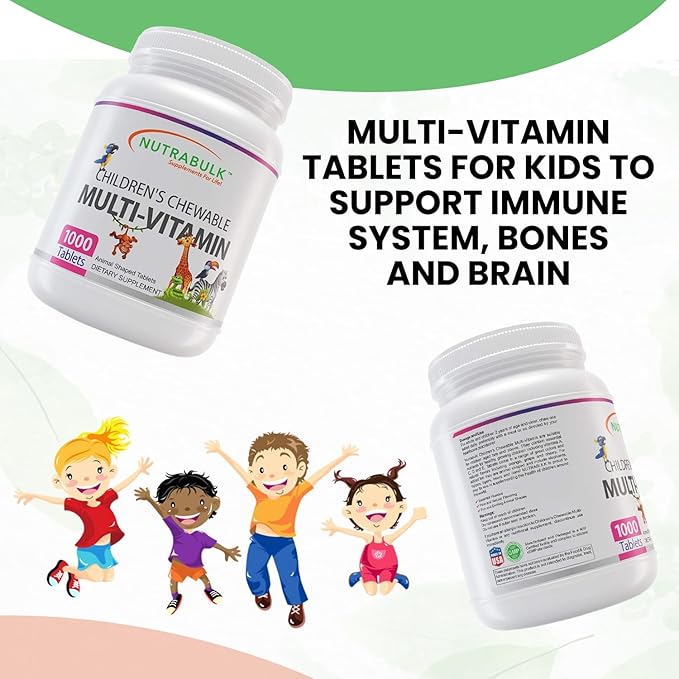 Children's Chewable Multi-Vitamin Tablets for Immune, Bone, and Brain Support - 6000 Count (6 Bottles of 1000)